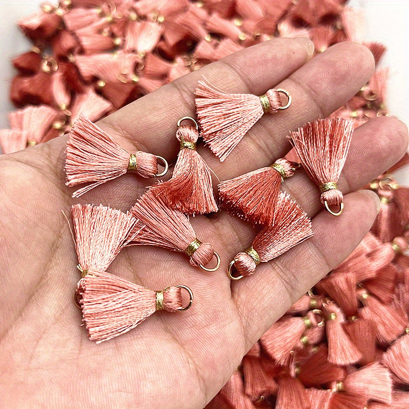 10pcs Metal Mini Split Ring Tassel Decorative Pendants